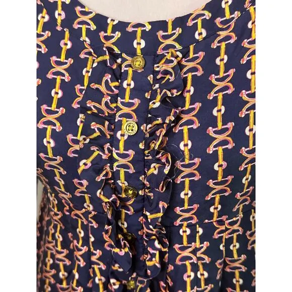 Lilly Pulitzer equestrian 100% pure silk high waisted mini dress. Sz 2