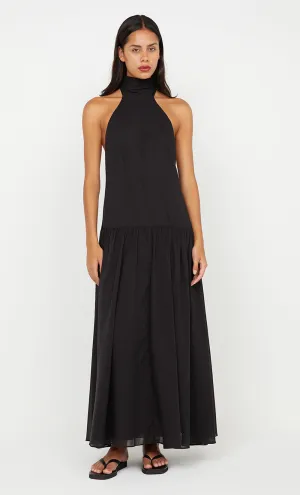 LINA HIGH NECK DRESS - BLACK