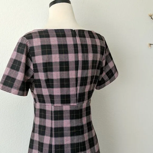 Lulus Extra Credit Plaid Dark Academia Mini Dress
