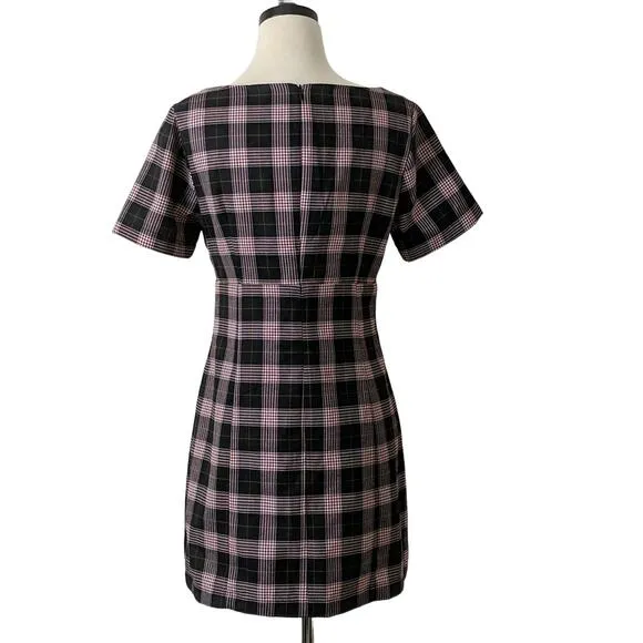 Lulus Extra Credit Plaid Dark Academia Mini Dress