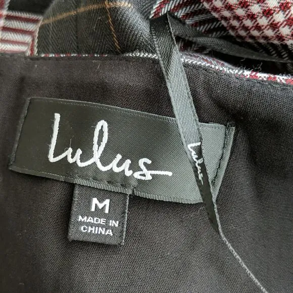 Lulus Extra Credit Plaid Dark Academia Mini Dress