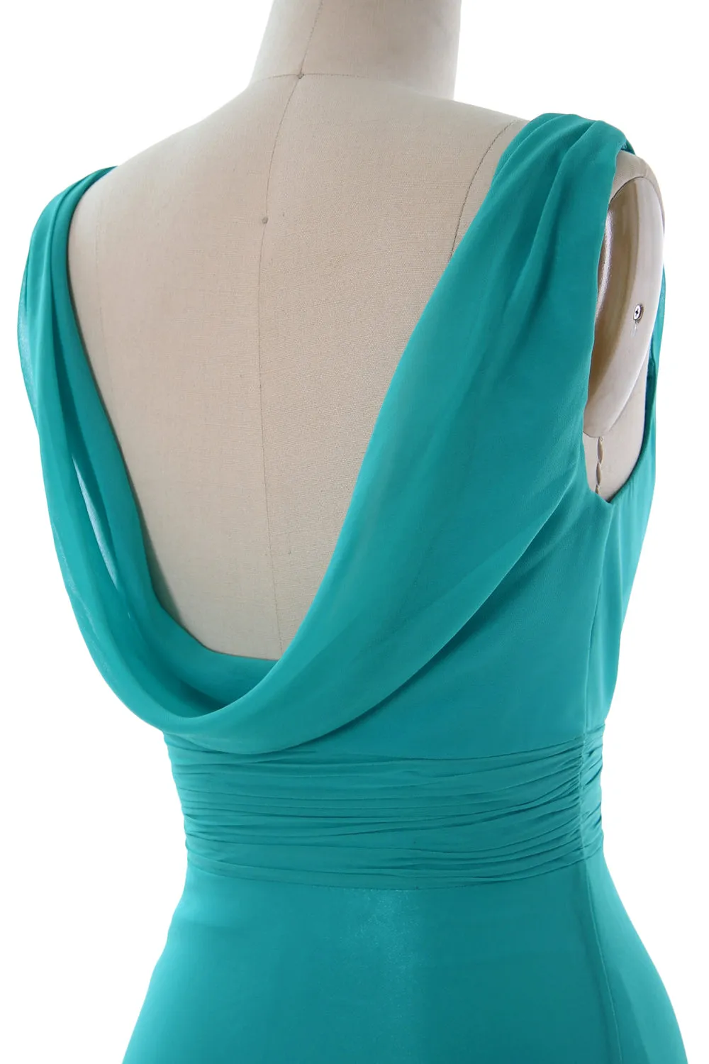 MACloth Women Long Cowl Neck Wedding Party Bridesmaid Dress Formal Gown