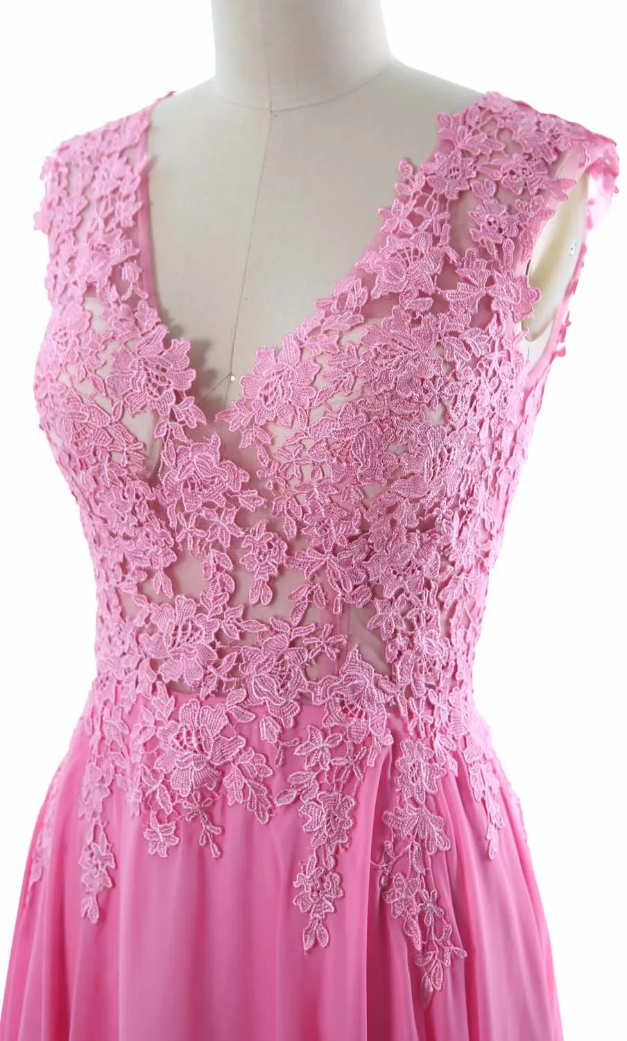 MACloth Women V Neck Lace Mother Bride Dresses Midi Tea Length Wedding Dinner