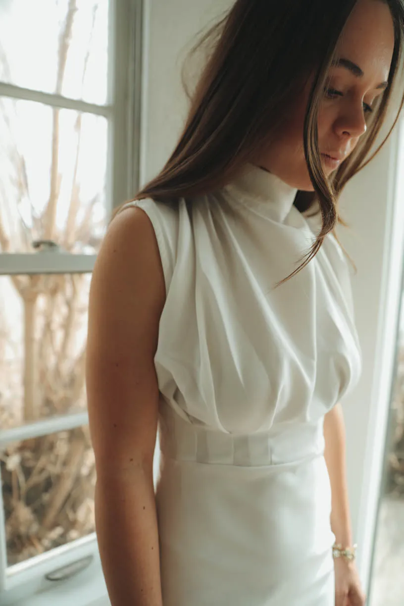 Madeline High Neck Ruched Dress