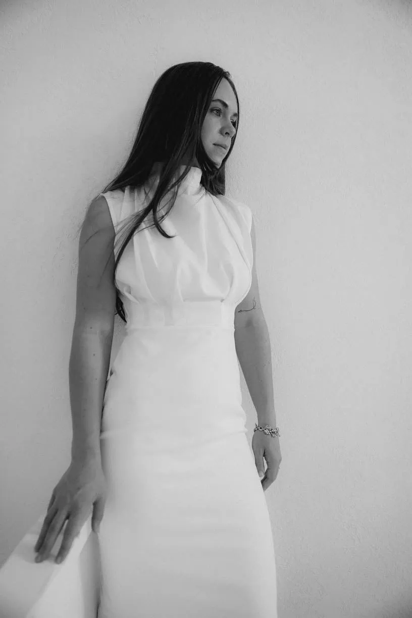 Madeline High Neck Ruched Dress