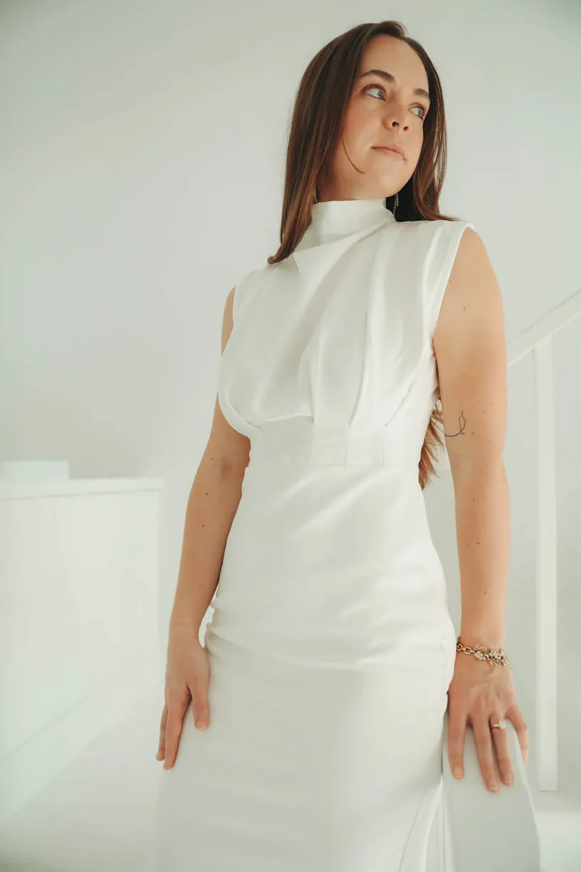 Madeline High Neck Ruched Dress