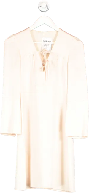 Maje Pink Satin Long Sleeve Tunic Dress UK S