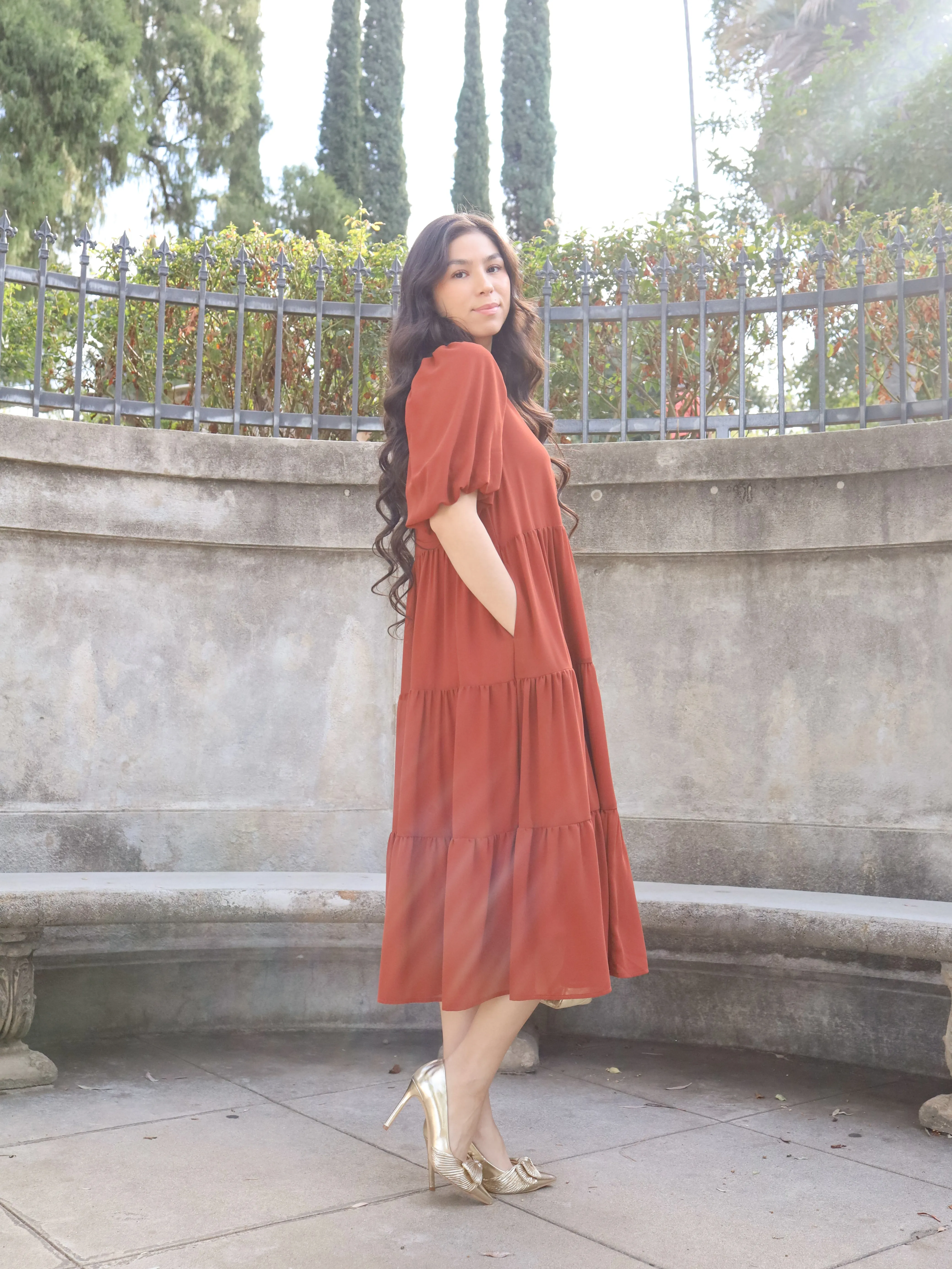 Mariah Dress - Rust