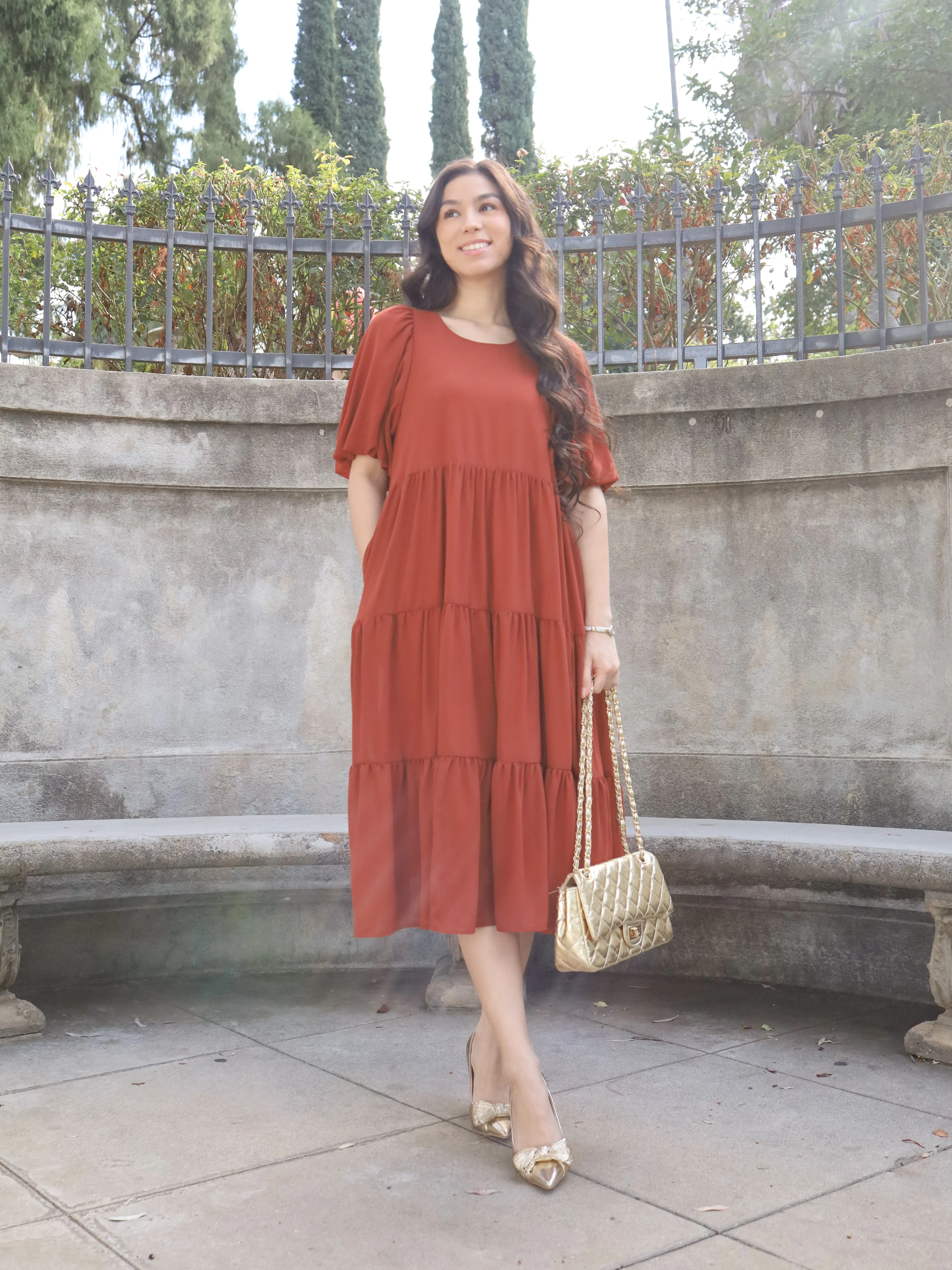 Mariah Dress - Rust