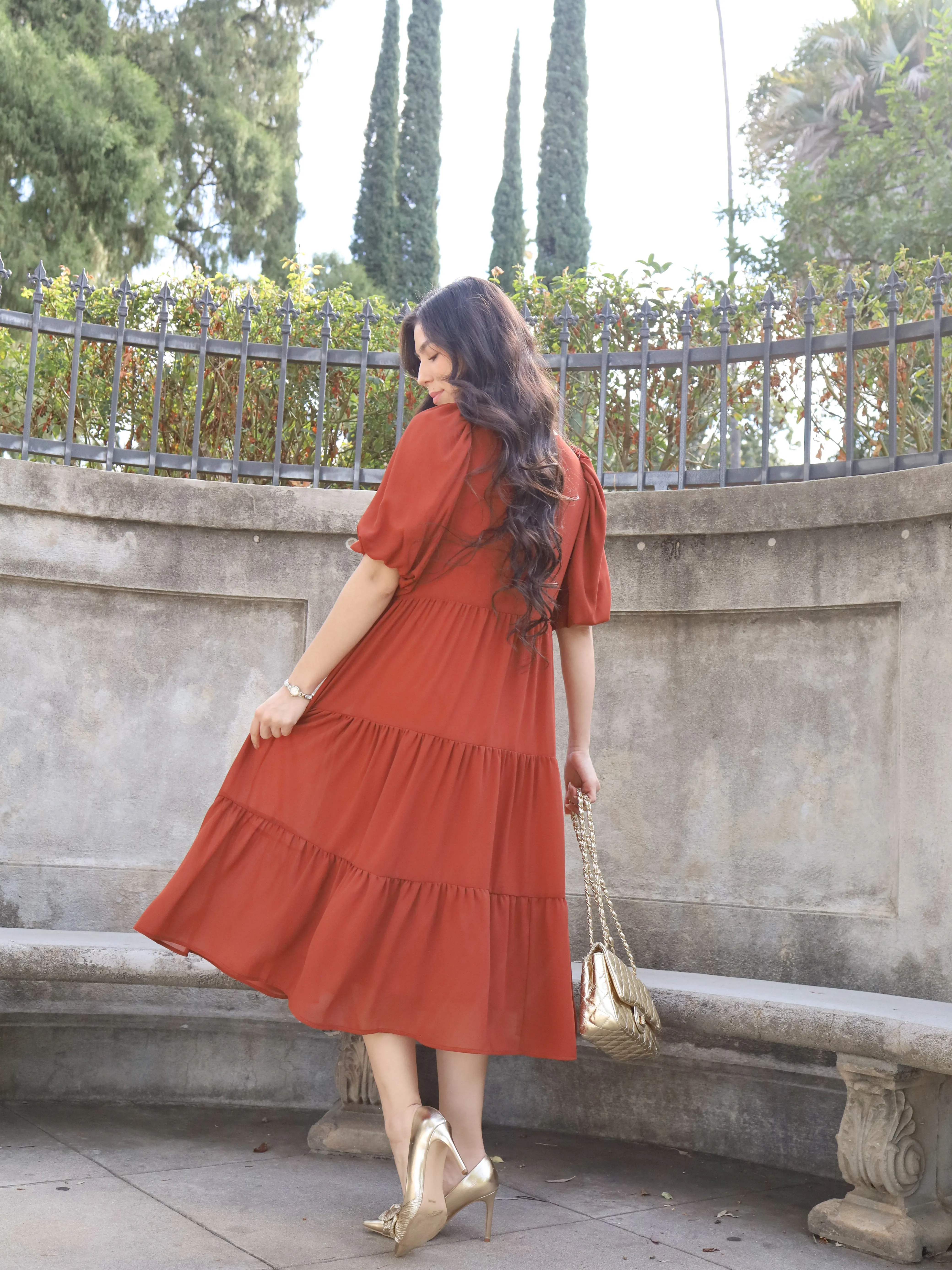 Mariah Dress - Rust