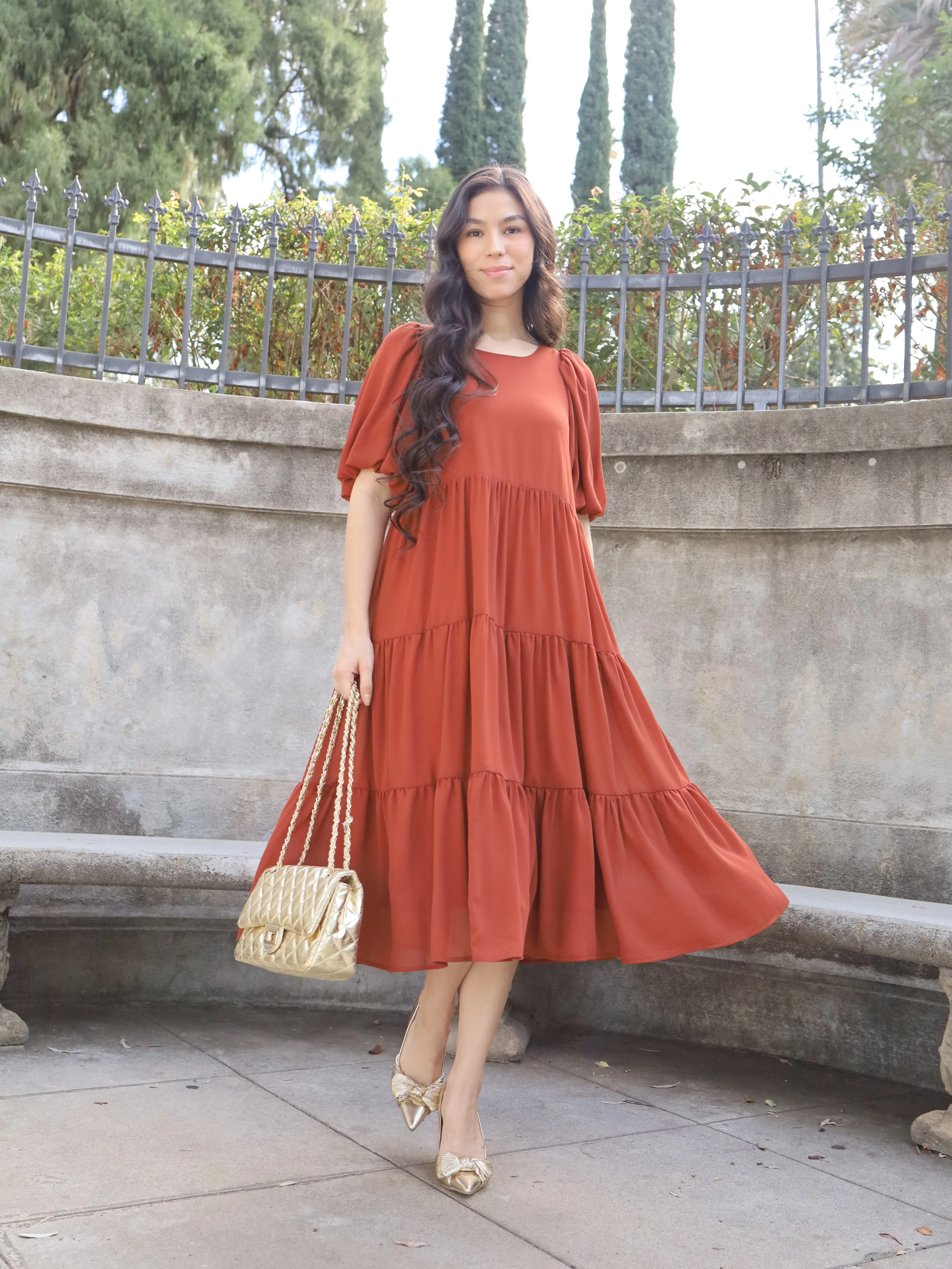 Mariah Dress - Rust