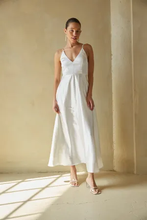 Mary Bow Back Satin Maxi Dress