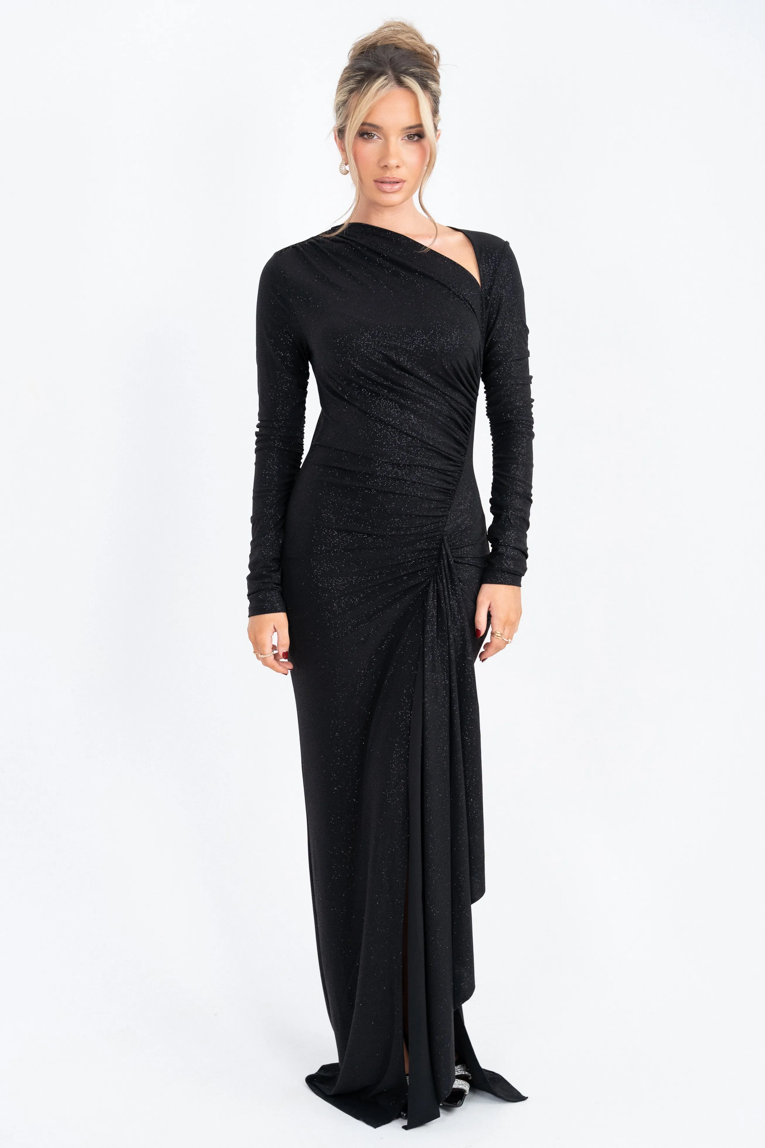Mayra Black Glitter Dress