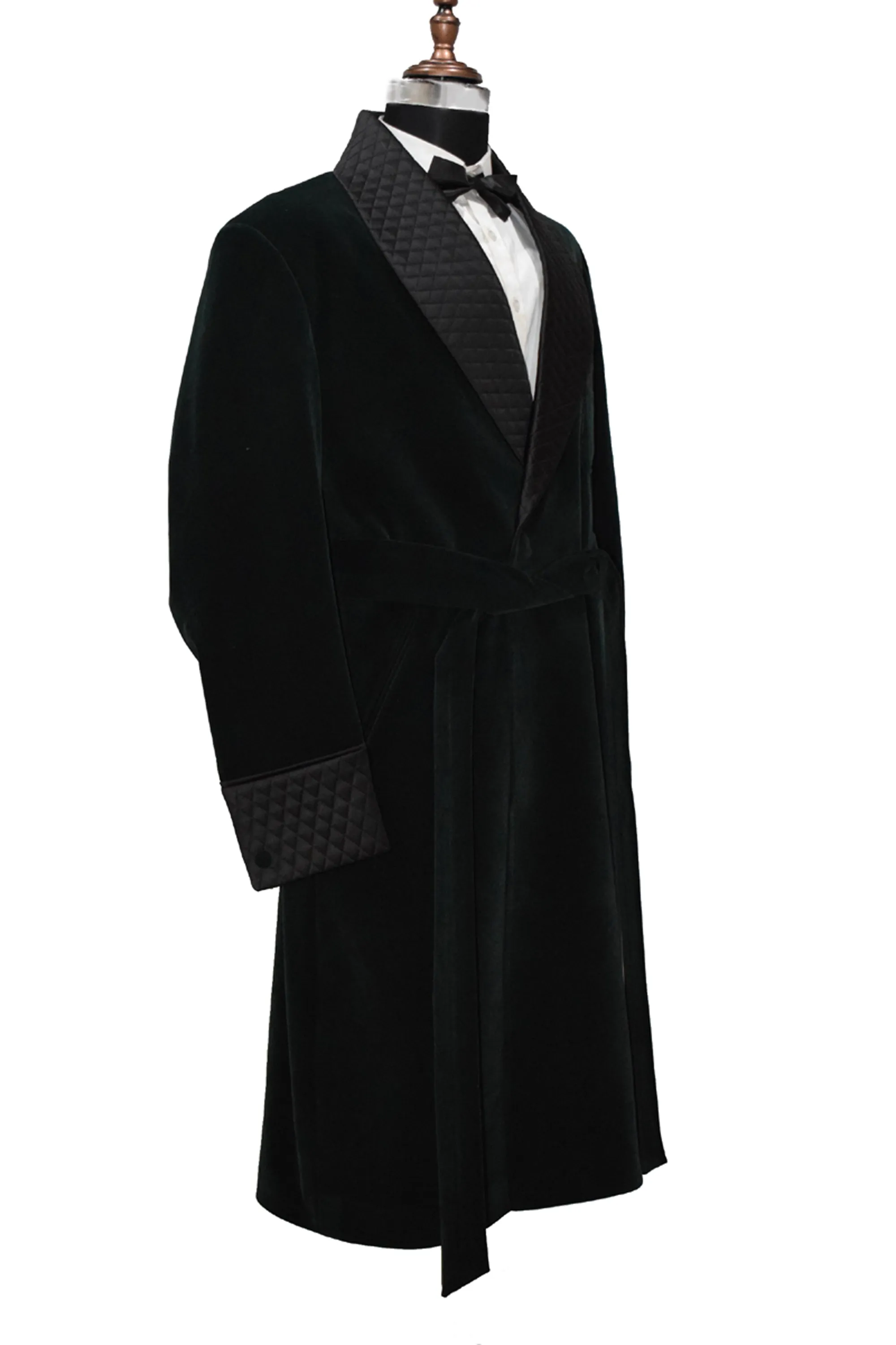 Men Green Smoking Gown Party Wear Wedding Long Gown