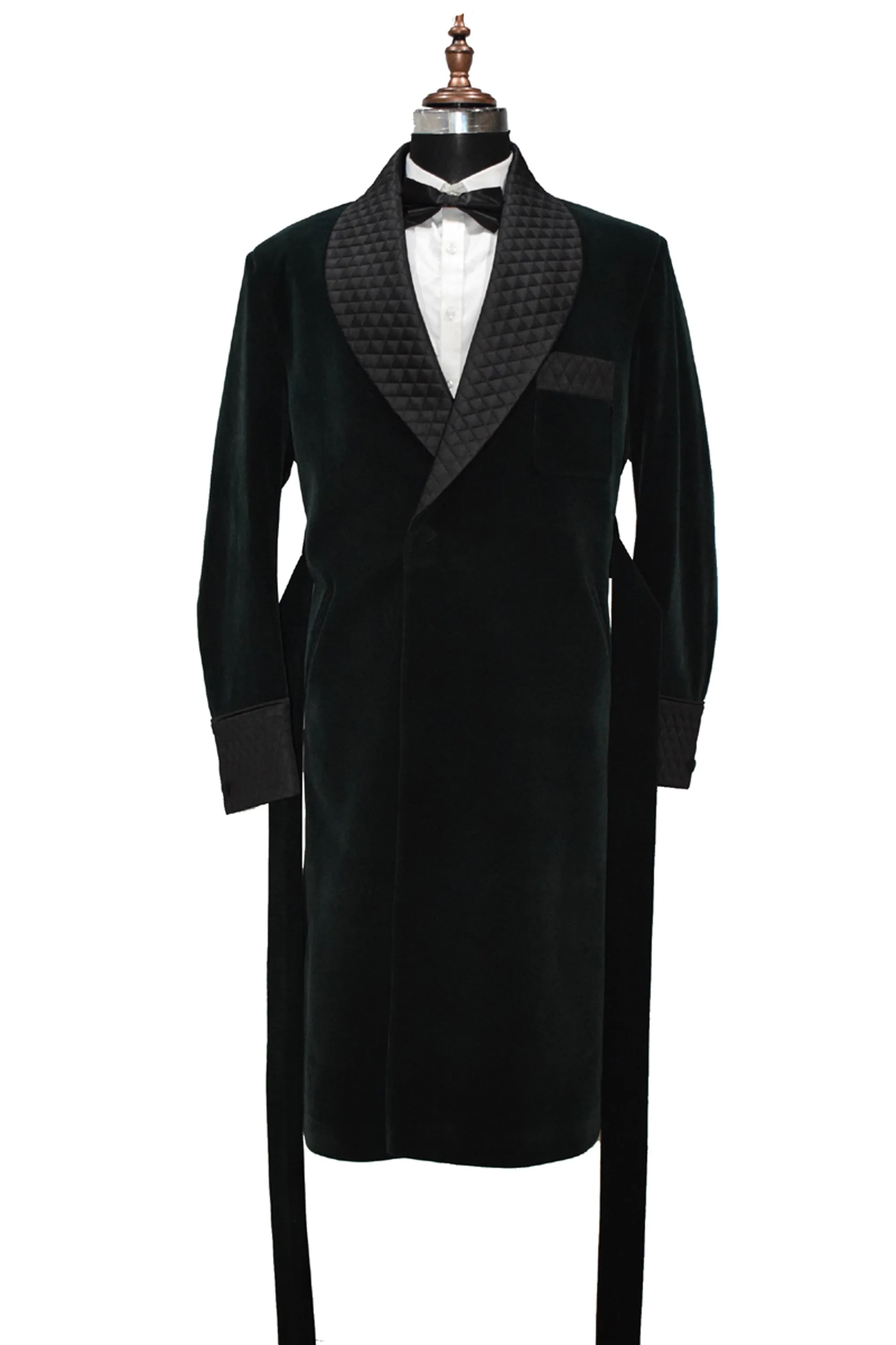 Men Green Smoking Gown Party Wear Wedding Long Gown
