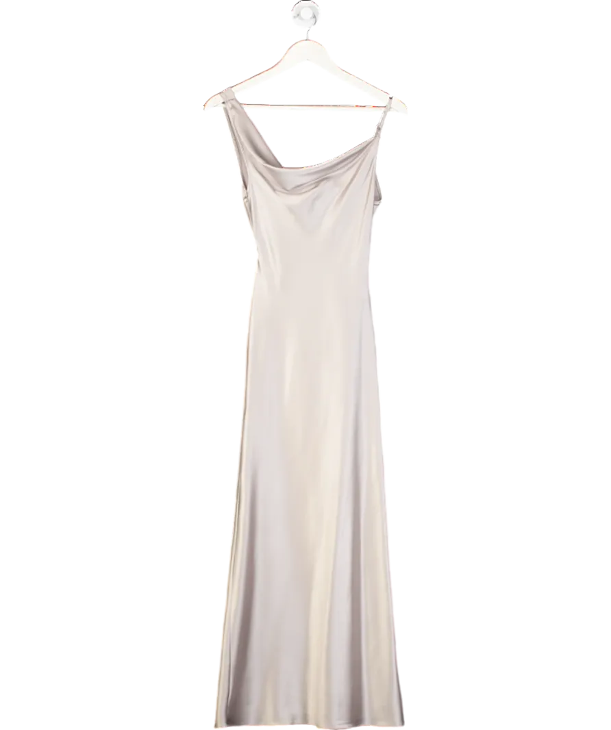 Miss Selfridge Grey Satin Cowl Maxi Dress UK 6