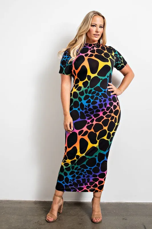 Mock Neck Midi Dress