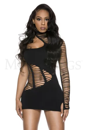 Music Legs Shredded Mini w/ Slash Side & High Neck 60113