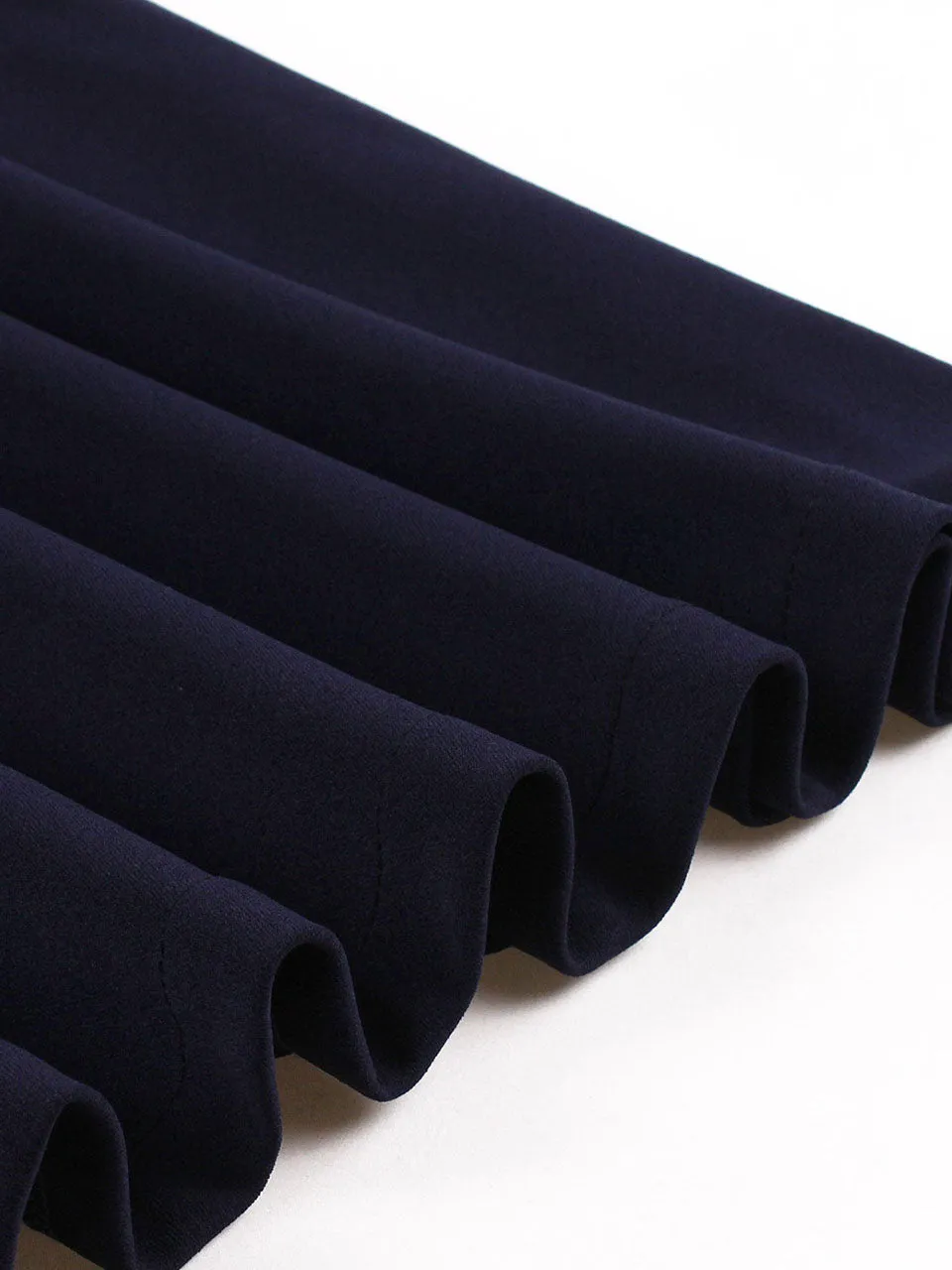 Navy V Neck Short Sleeve 1950S Vintage Dress