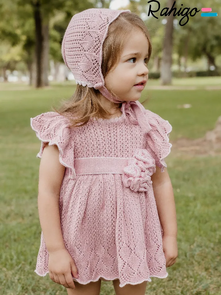 New In Rahigo Baby Girls Dusky Pink Dress - Pre Order