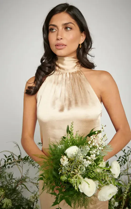NEW Retails $160 Bronze Lavish Odelle Maxi Bridesmaid Dress Sz 8