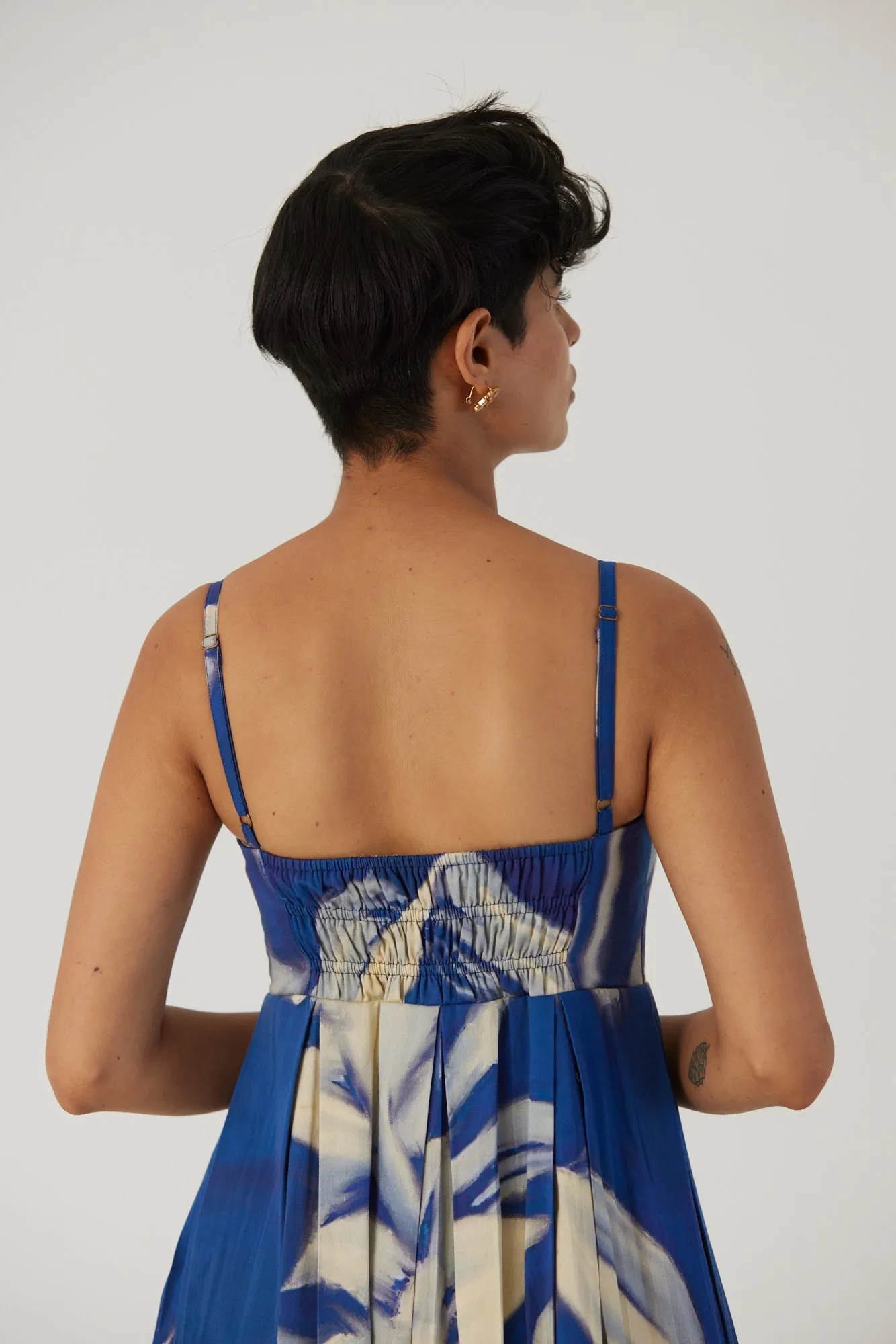 New Season Fall 24/Summer 25-Dress Cotton Satin Chicory Brallette Blue-YAMBB19-Fashion Edit Yam