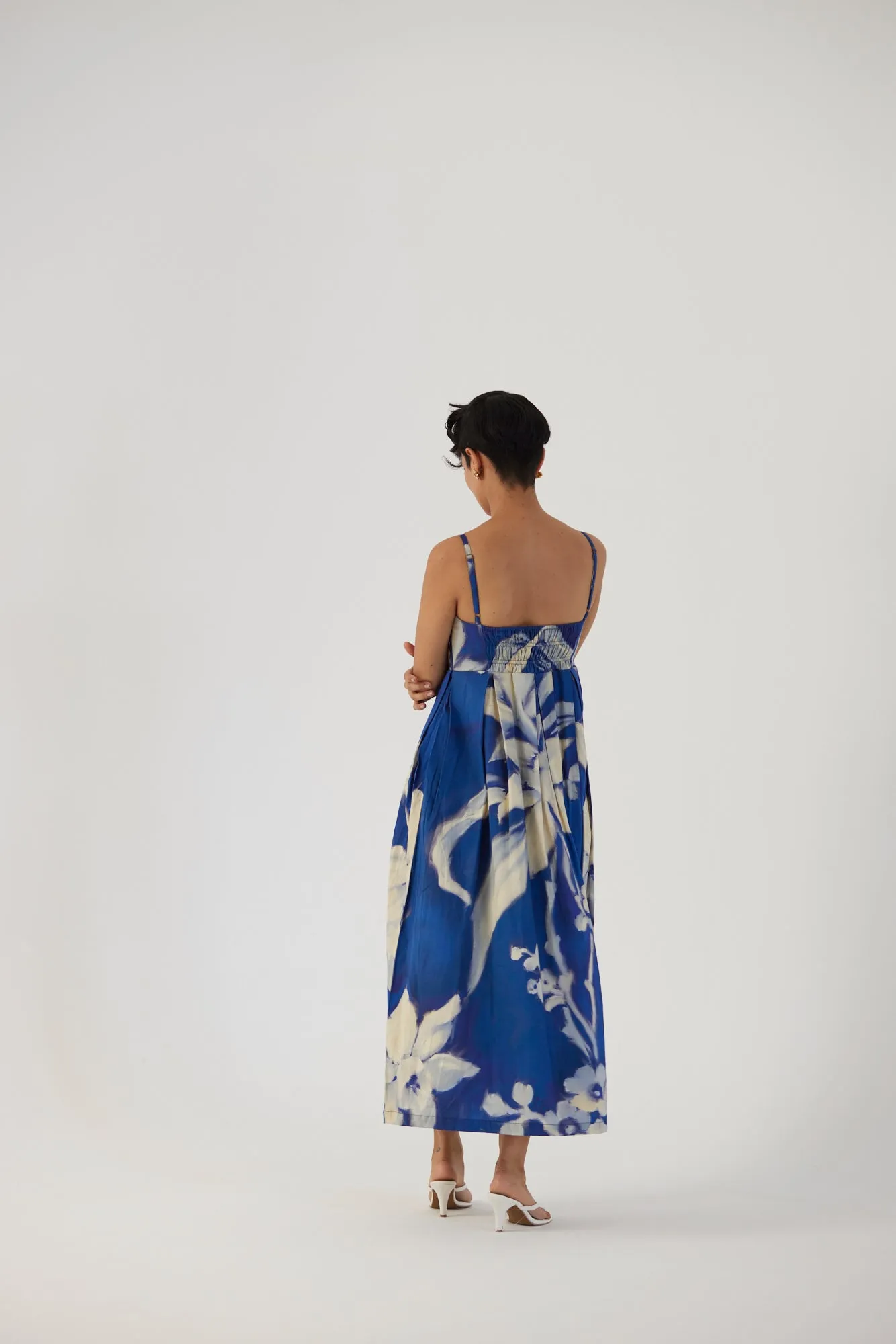 New Season Fall 24/Summer 25-Dress Cotton Satin Chicory Brallette Blue-YAMBB19-Fashion Edit Yam