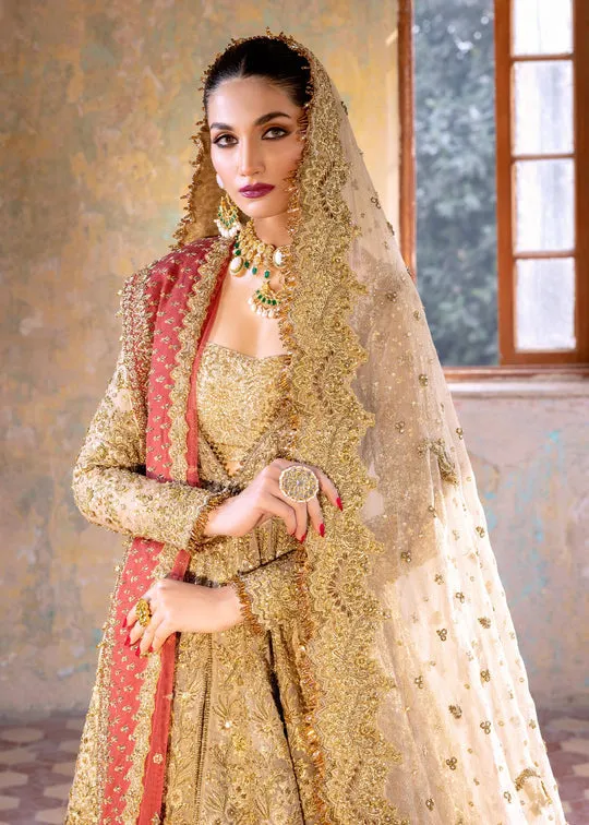 Nomi Ansari Bridal Lehenga Gown and Dupatta Pakistani Bridal Dress