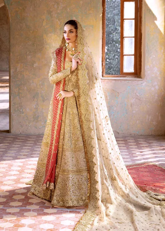 Nomi Ansari Bridal Lehenga Gown and Dupatta Pakistani Bridal Dress