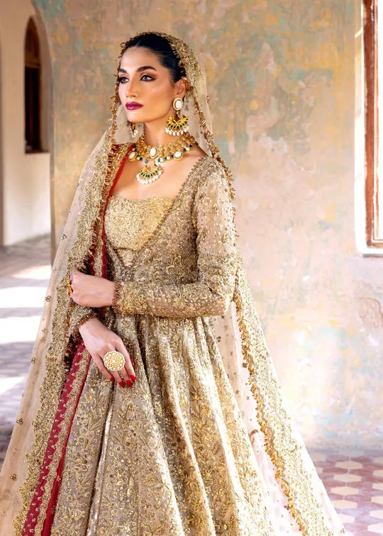 Nomi Ansari Bridal Lehenga Gown and Dupatta Pakistani Bridal Dress