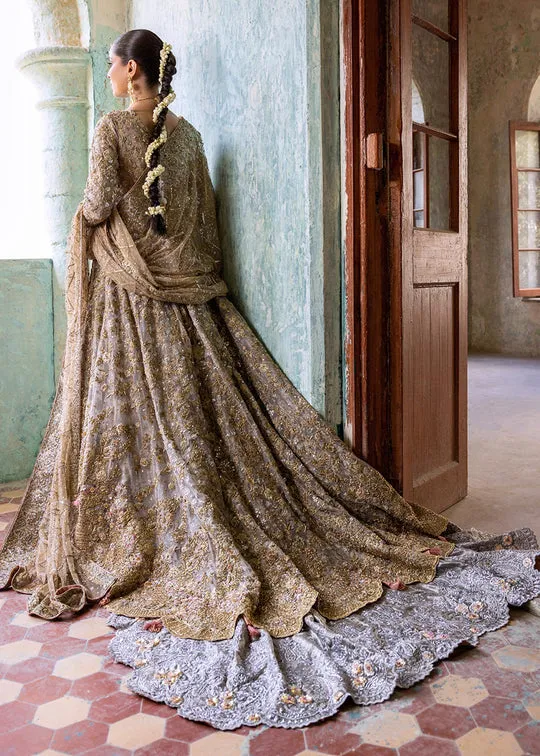 Nomi Ansari Pakistani Bridal Dress in Embellished Gown Lehnga Style