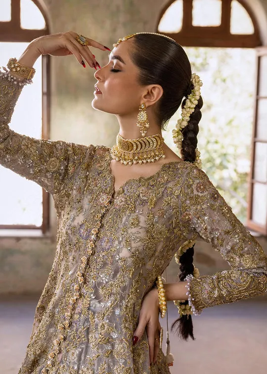 Nomi Ansari Pakistani Bridal Dress in Embellished Gown Lehnga Style