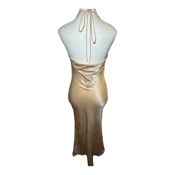 NWT 12th Tribe Isabella Nude Satin Maxi Slip Maxi Dress Sz S Ethereal Romantic