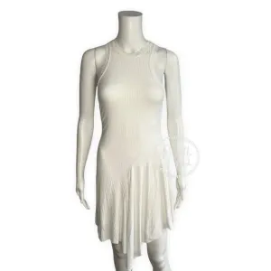 NWT A.L.C. White High neck asymmetric ribbed Bea Dress