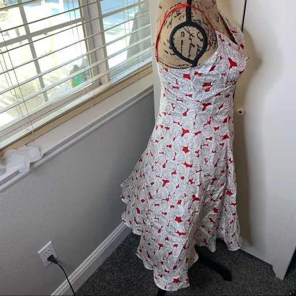 NWT Bebe Rose Silk Swing Dress