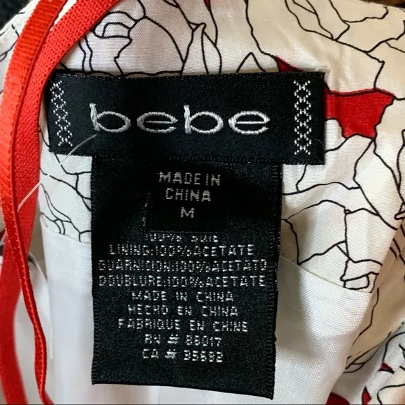 NWT Bebe Rose Silk Swing Dress