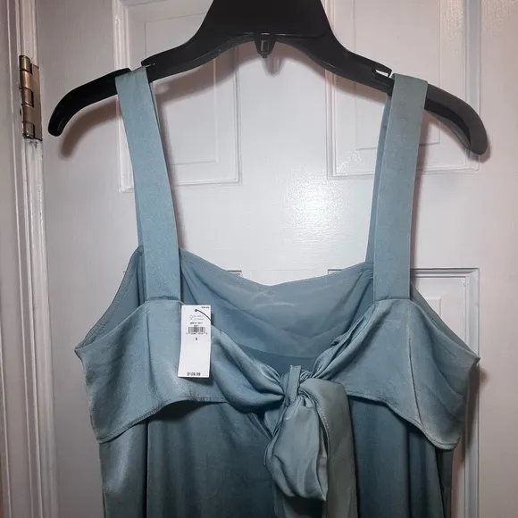 NWT Blue Satin Banana Republic Tea-Length Dress