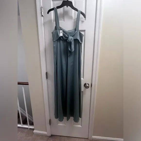NWT Blue Satin Banana Republic Tea-Length Dress