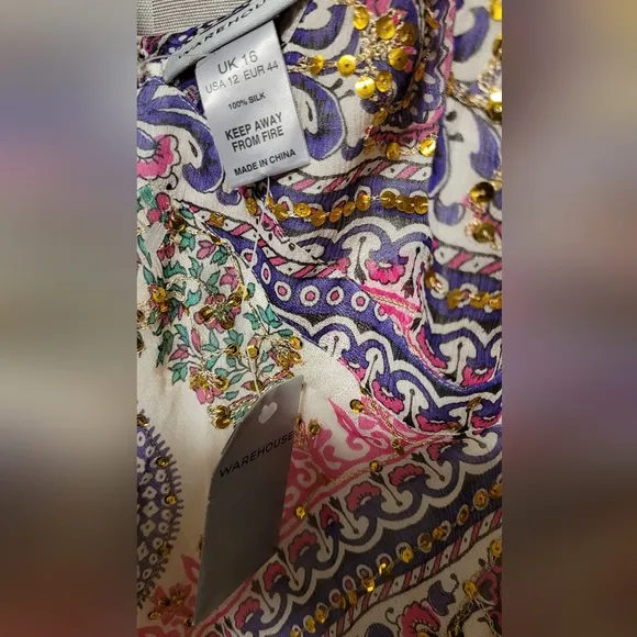 NWT/ WAREHOUSE SILK DRESS