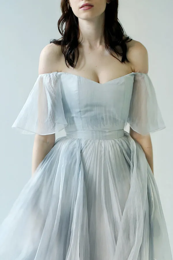 Off the Shoulder Ombre Beach Wedding Dresses, MW284