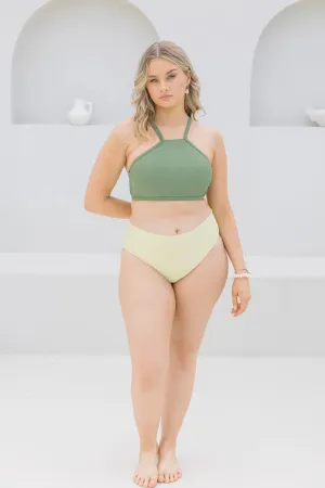 Olive High Neck Top