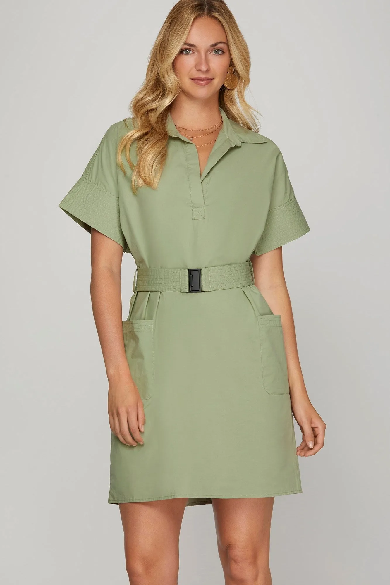 Olive Shirt Dress