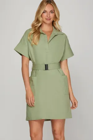 Olive Shirt Dress