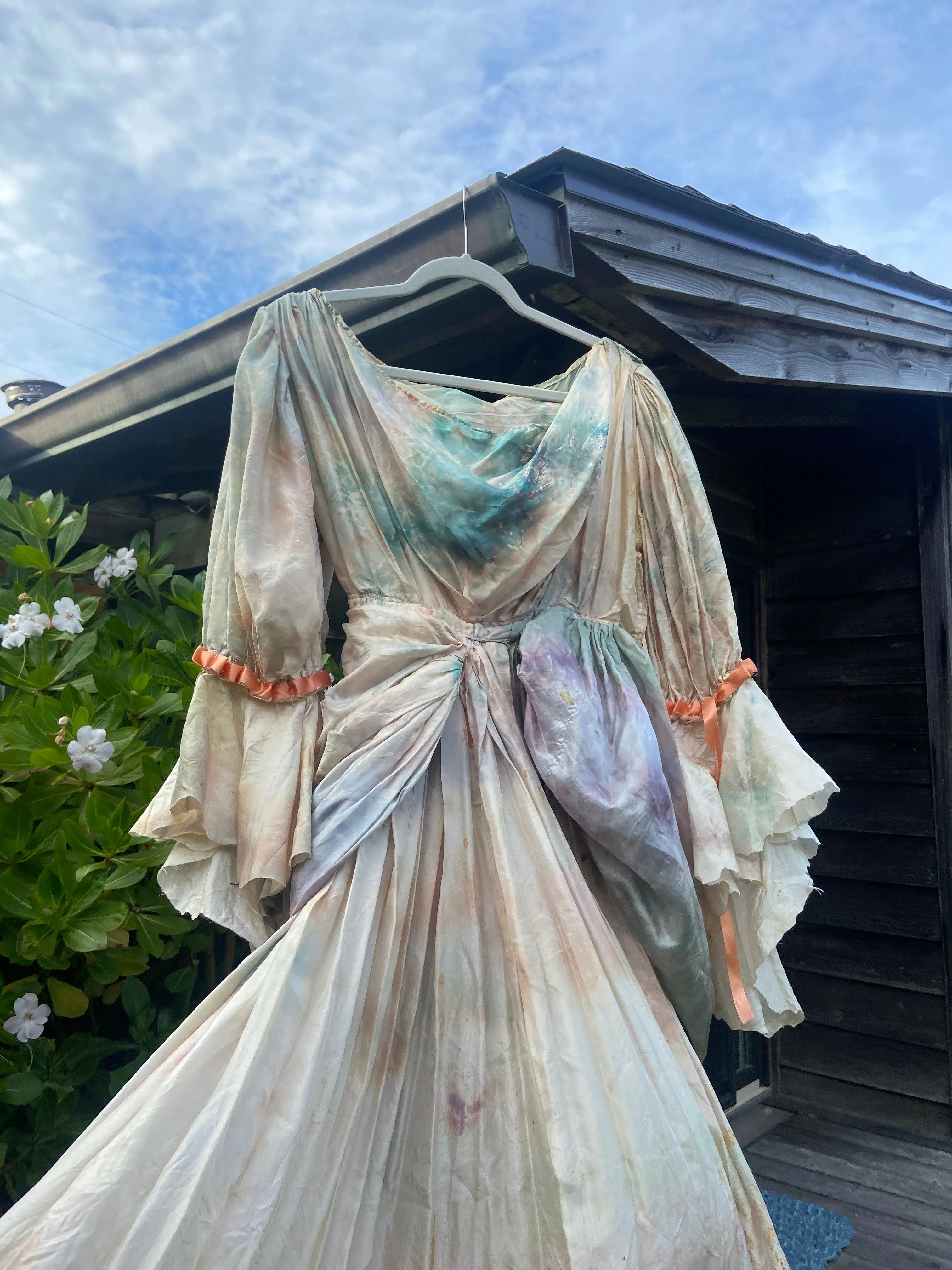 OOAK Hand Dyed Silk Baroque Style Dress