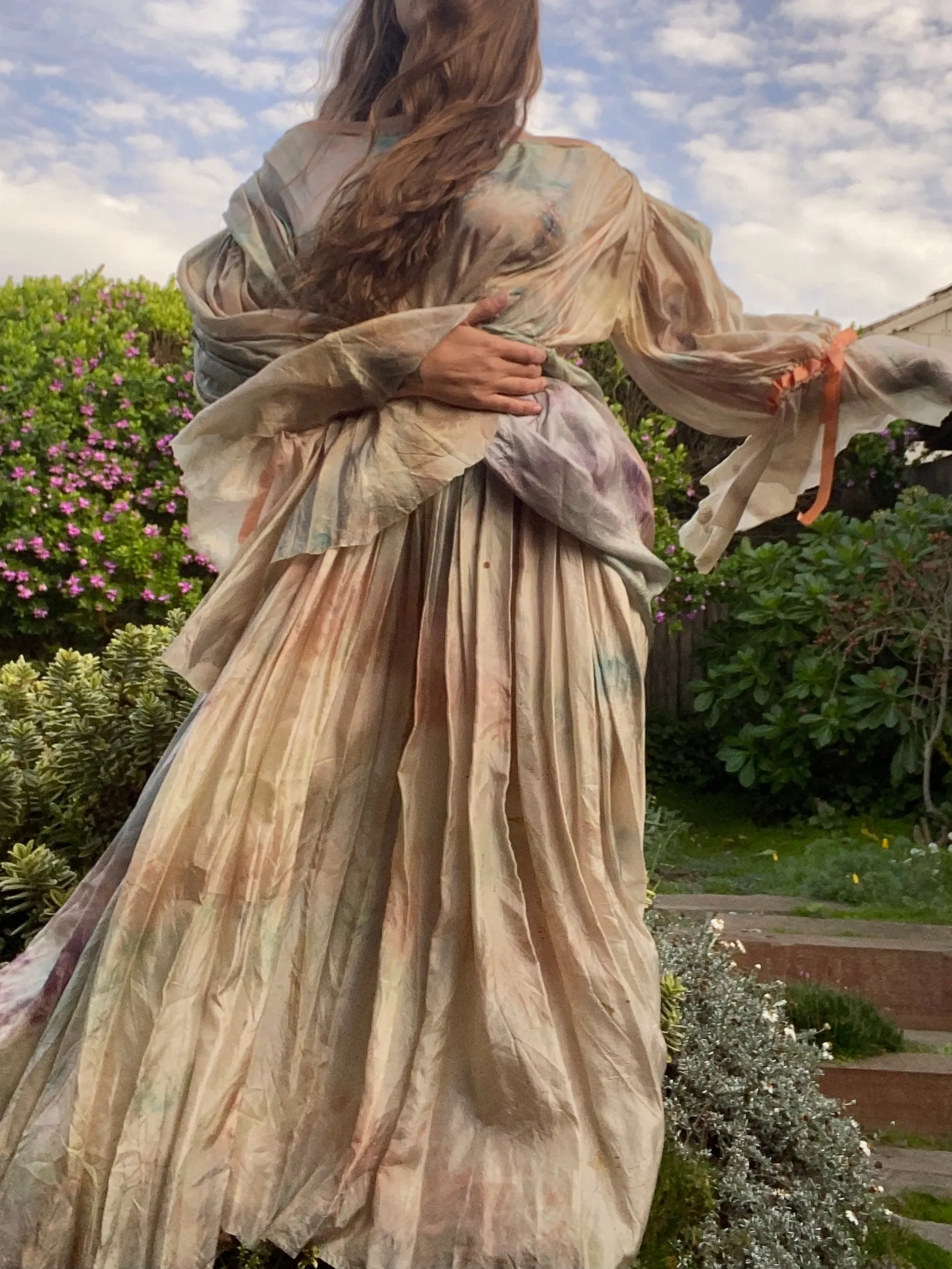 OOAK Hand Dyed Silk Baroque Style Dress