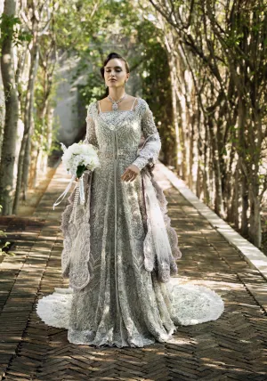 Open Gown and Lehenga Dupatta Pakistani Bridal Dress