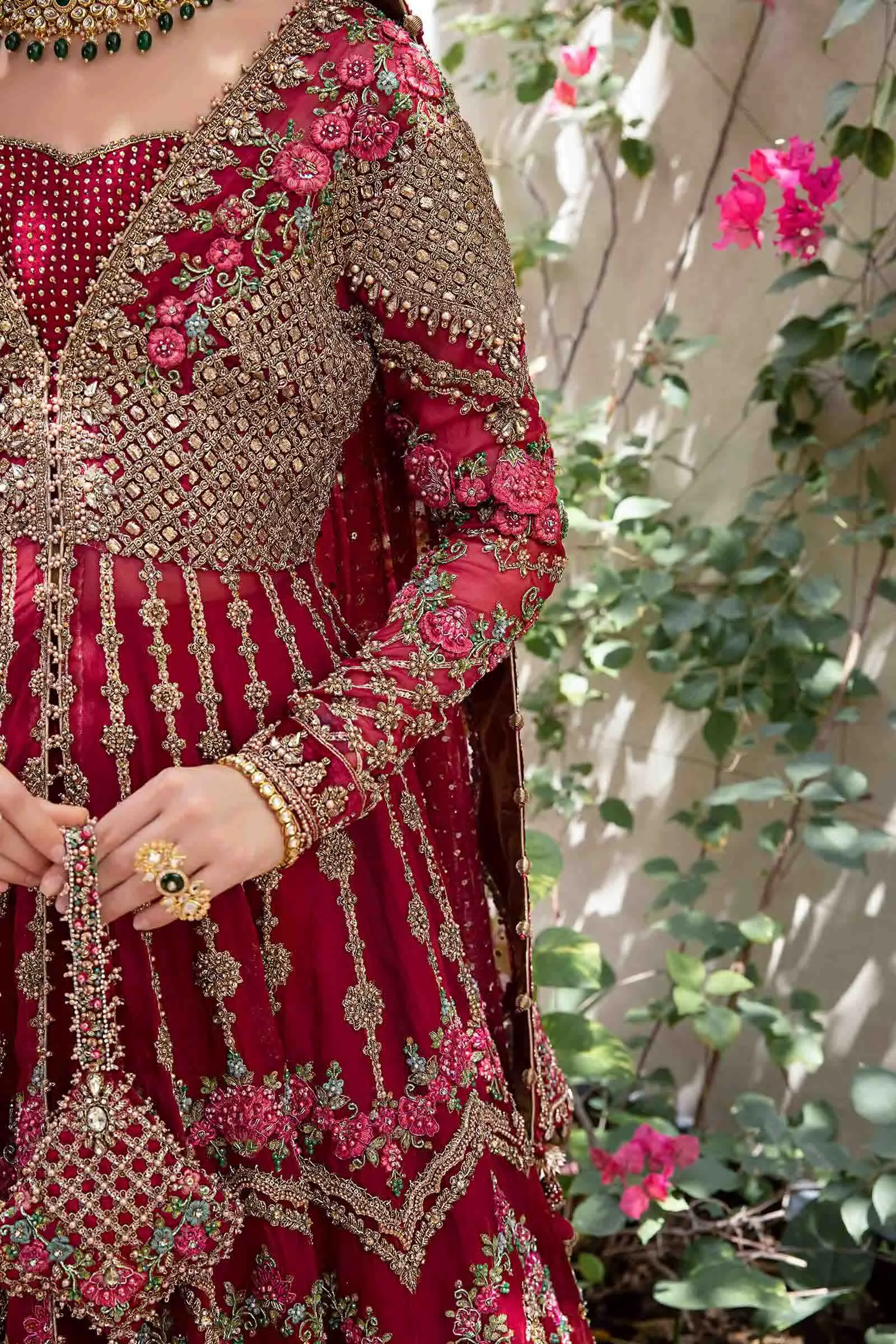 Open Gown with Lehenga Dupatta Pakistani Bridal Dress