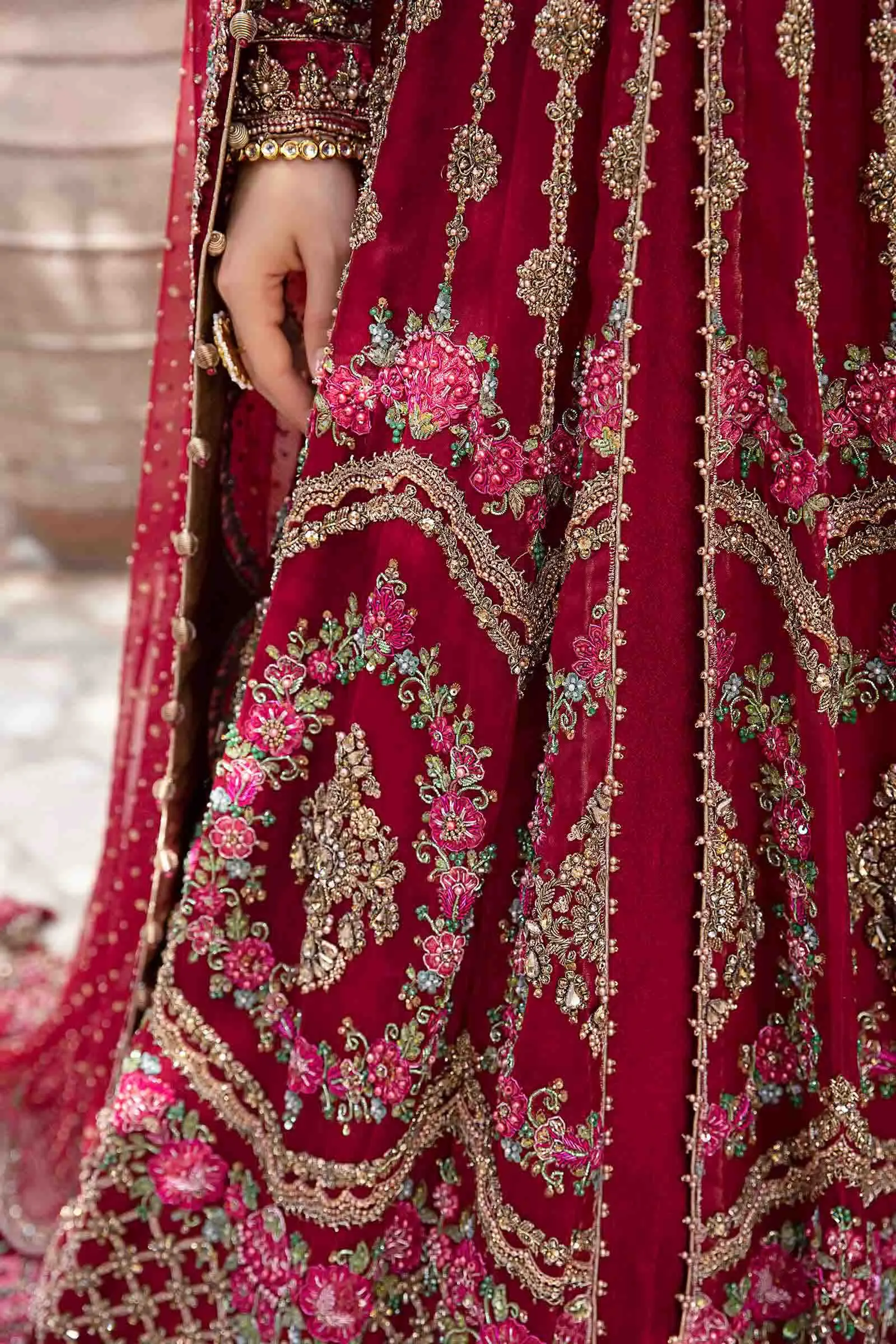 Open Gown with Lehenga Dupatta Pakistani Bridal Dress