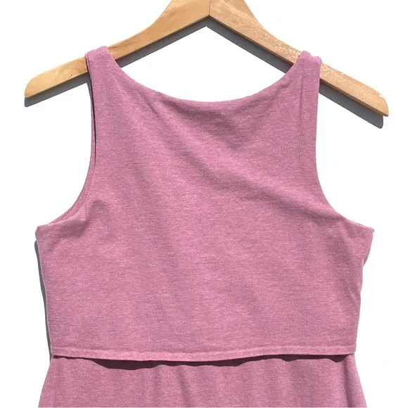 PACT Women’s Pink Tie Front Midi Dress Sustainable Organic Cotton size medium