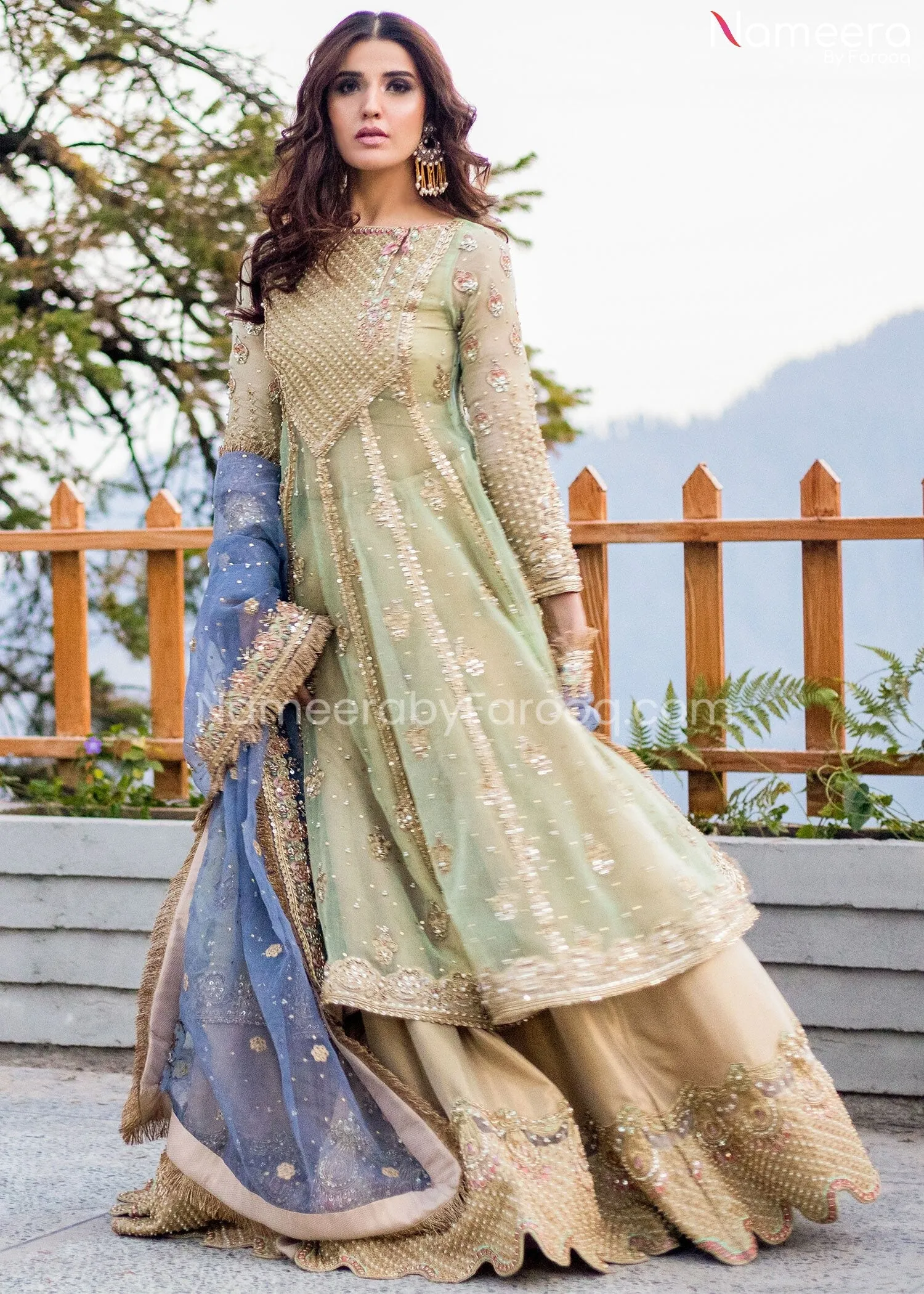 Pakistani Bridal Dress in Gown Style for Wedding #BB264